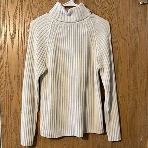 Eddie Bauer White Chunky Knit Turtle Neck